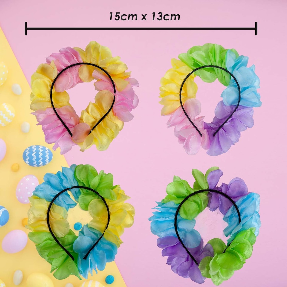 image 1 of vfm-estore Easter Headbands Fancy Dress Accessory 15cm x 13cm Multicolour - Pack of 4