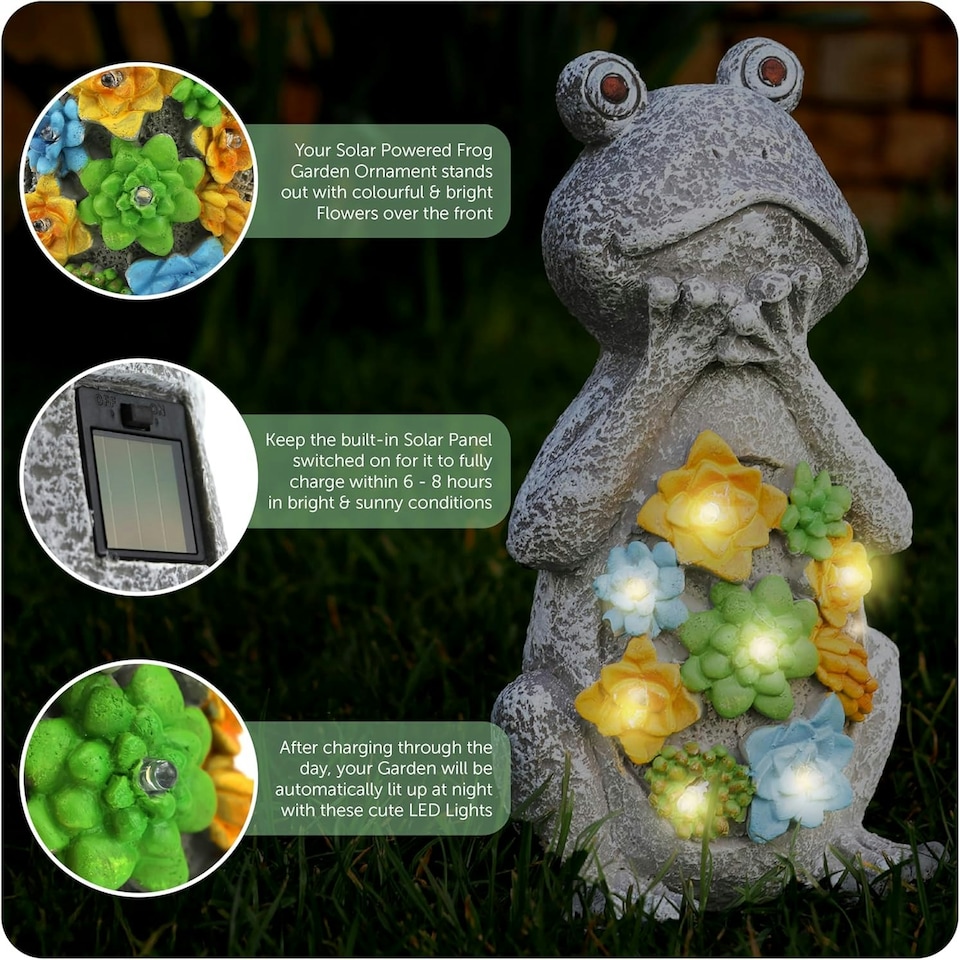 image 1 of Pack of 6 Solar Gonk Garden Ornament Grey | One Size