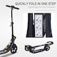 image 5 of HOMCOM Folding Kick Scooter Teens Adult Ride On Adjustable 2 Big Wheels Black
