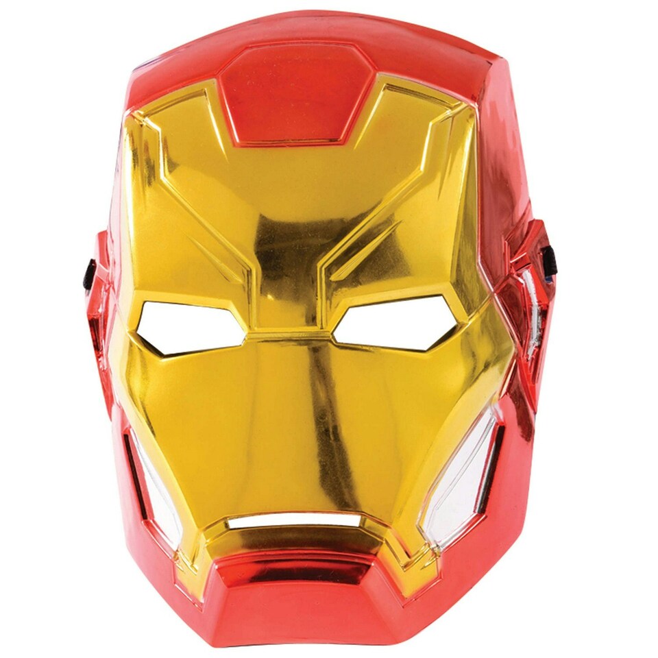 Iron Man Half Metallic Mask - Red/Gold - One Size