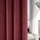 image 3 of Oxford Red Velvet Curtains 90 x 90 inch (229 x 229 cm) 100% Blackout Pencil Pleat Thermal Noise Reducing Curtains for Bedroom and Living Room