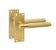 image 3 of Golden Grace 6 Pairs Victorian T-Bar Linear Design Internal Door Handle on Backplate Satin Brass with 2.5" Latch & Hinges - 120mm x 40mm