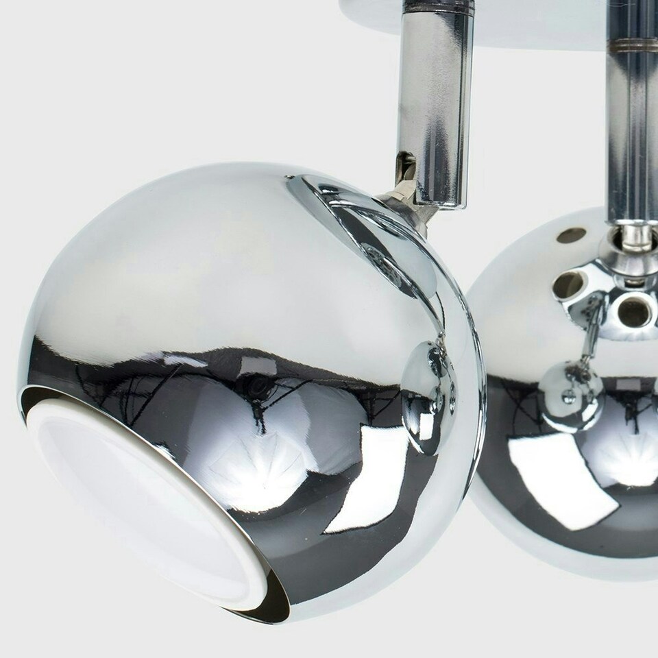 image 1 of ValueLights Retro Eyeball Polished Silver Spotlight and GU10 Spotlight LED 5W Warm White 3000K Bulb