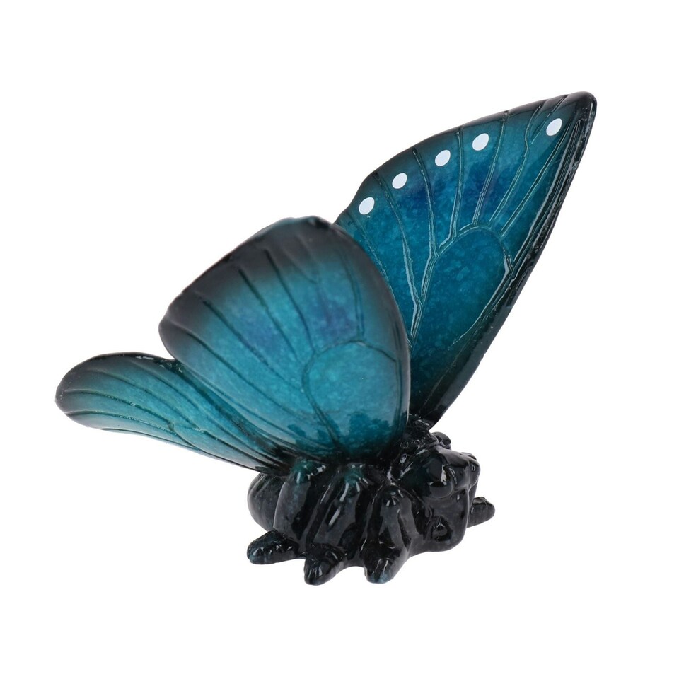 image 1 of Blue Butterfly Resin Wall Mount Shed Sculpture Statue Ornament House Garden