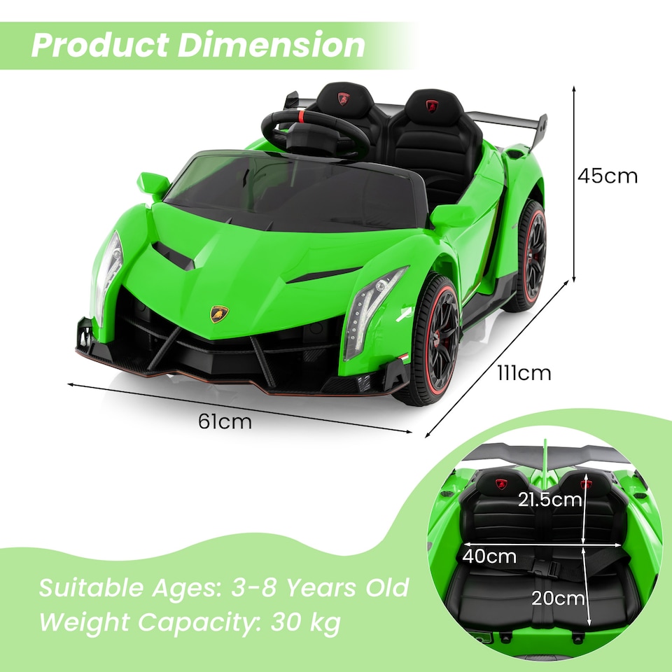 image 1 of COSTWAY 12V Battery Powered Electric Vehicle Kids Car Green