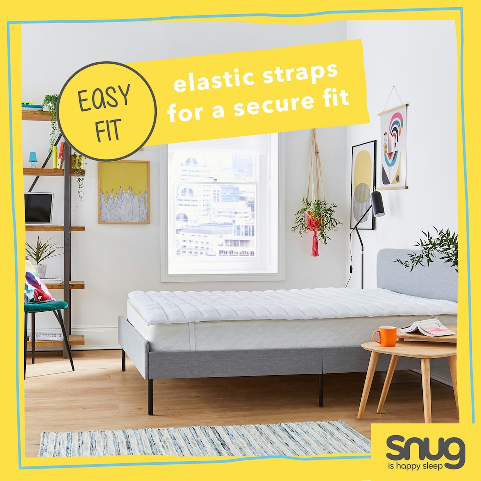 image 1 of Snug Just Right Mattress Topper White | King