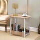 image 6 of 2 Tier Narrow Side Table Oak Brown