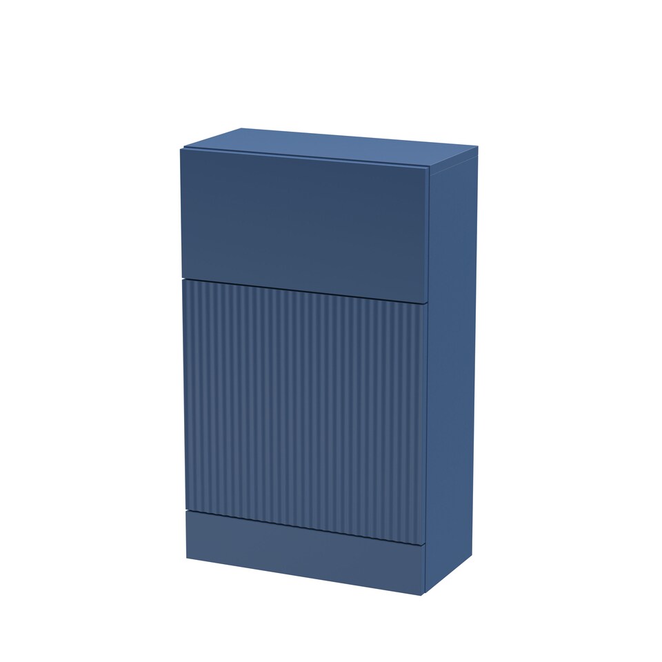 image 1 of Contemporary Fluted 500mm Floor Standing WC Unit, Satin Blue | Blue | Satin Blue | 253 x 500 x 810mm