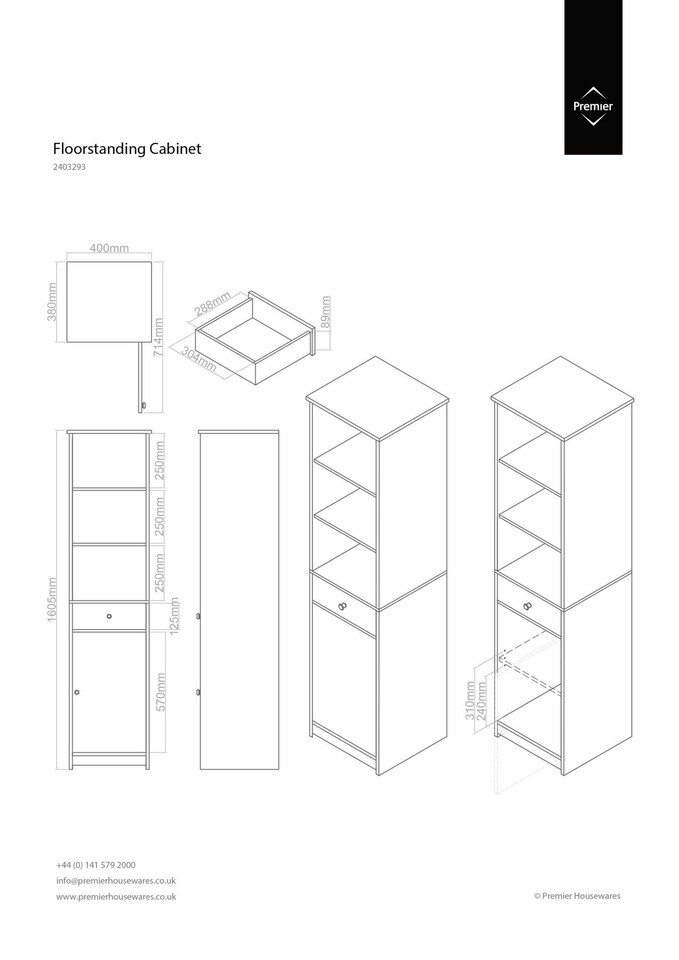 image 1 of Orsina Practical Design Oak Effect Floor Standing Cabinet, Stylish Display Cabinet, Slim Design Storage Unit