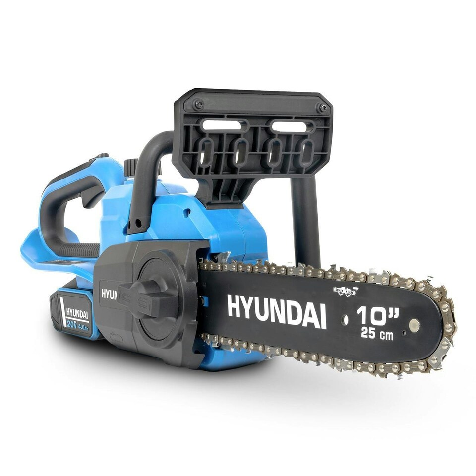 image 1 of Hyundai 10'' 25cm Cordless Chainsaw 20V Li-Ion 4Ah Battery and Charger | HY20CCS10