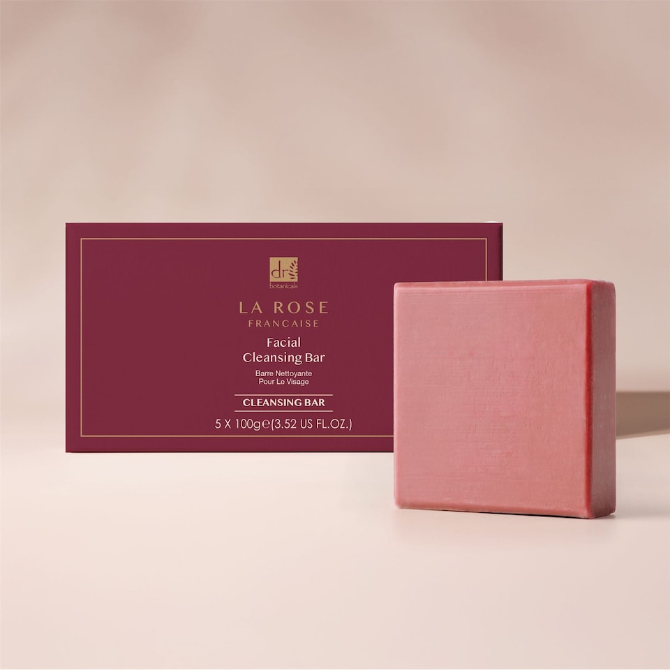 image 1 of Dr. Botanicals La Rose Francaise Anti-Ageing Facial Cleansing Bar (Pack of 5) 100g x 5 for Fine Lines, Wrinkles, Dullness