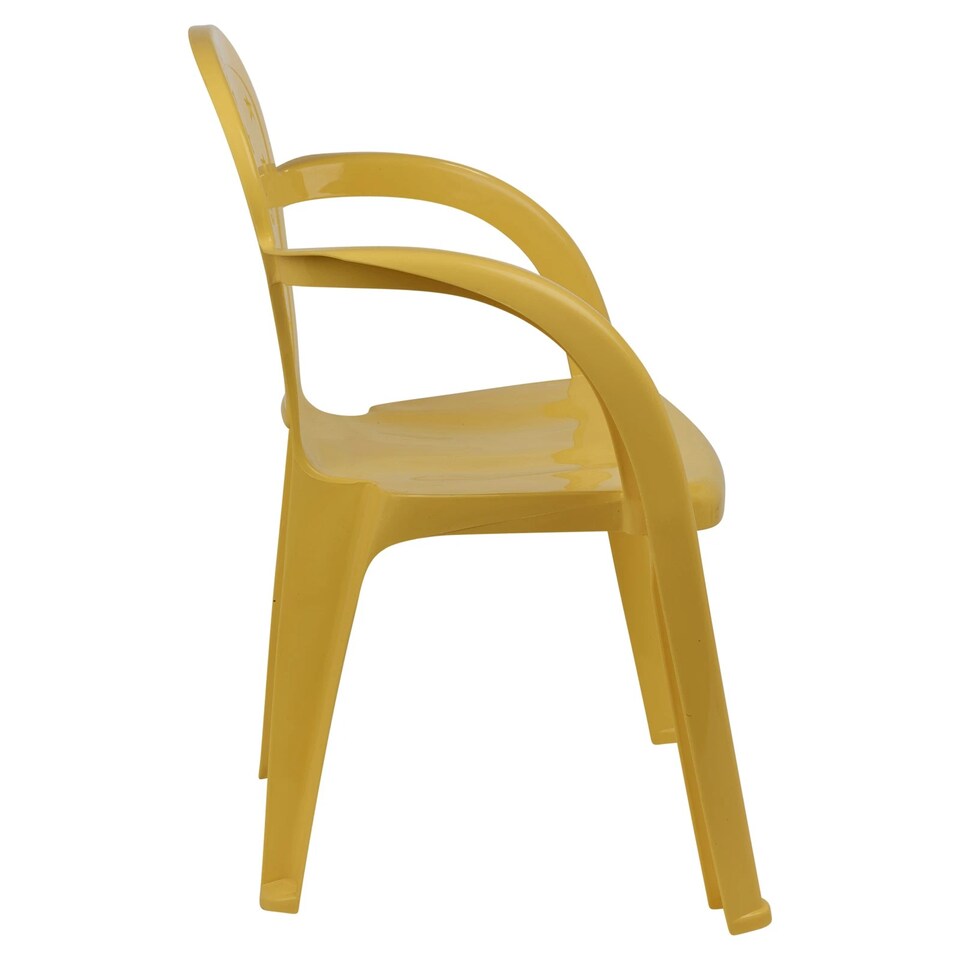 image 1 of Coloured Plastic Kids Chairs Stackable Nursery Indoor Outdoor Party Garden Play | Yellow | 6 Pcs Yellow | 6