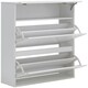 image 2 of GFW Galicia Wall Hanging Two Tier Shoe Cabinet - White