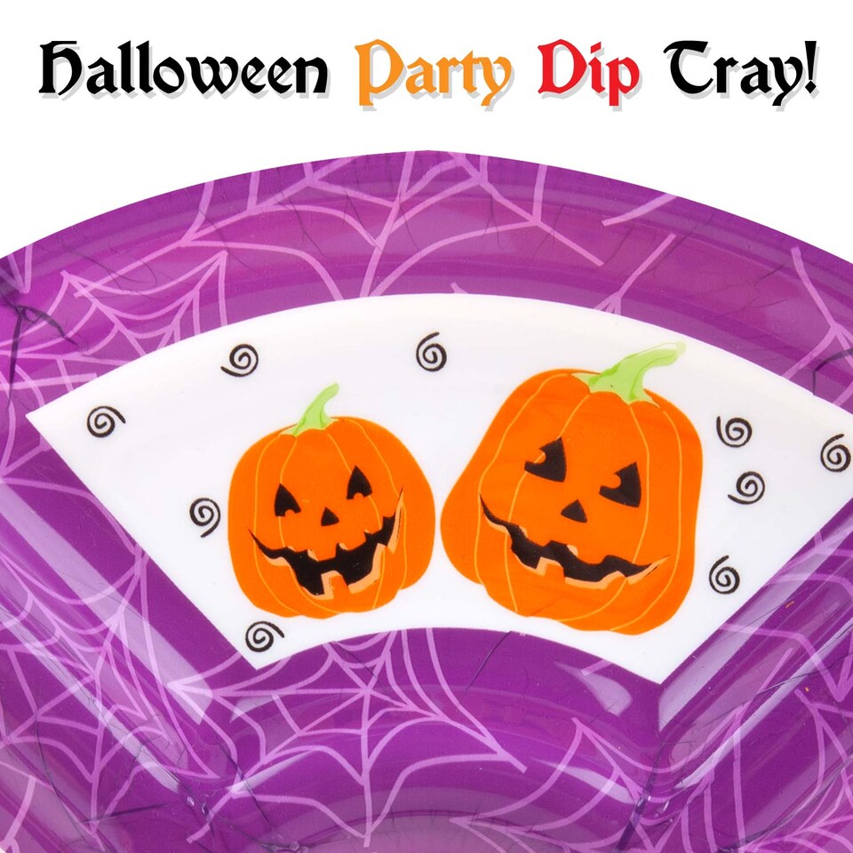 image 1 of VFM e-Store Halloween Dip Tray with Decals - Lightweight Party Serving Dish
