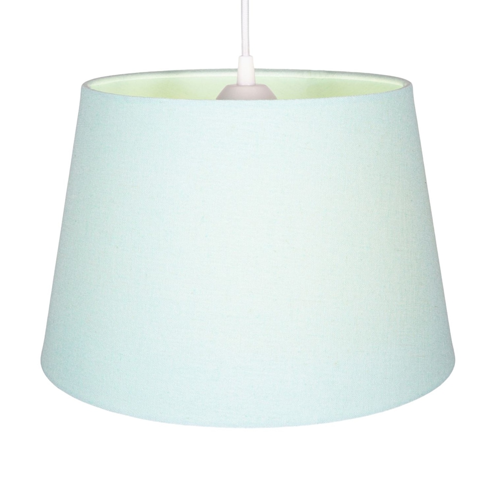 image 1 of Classic 10 Inch Duck Egg Linen Fabric Drum Table/Pendant Lamp Shade 60w Maximum | Blue | Duck Egg | 1