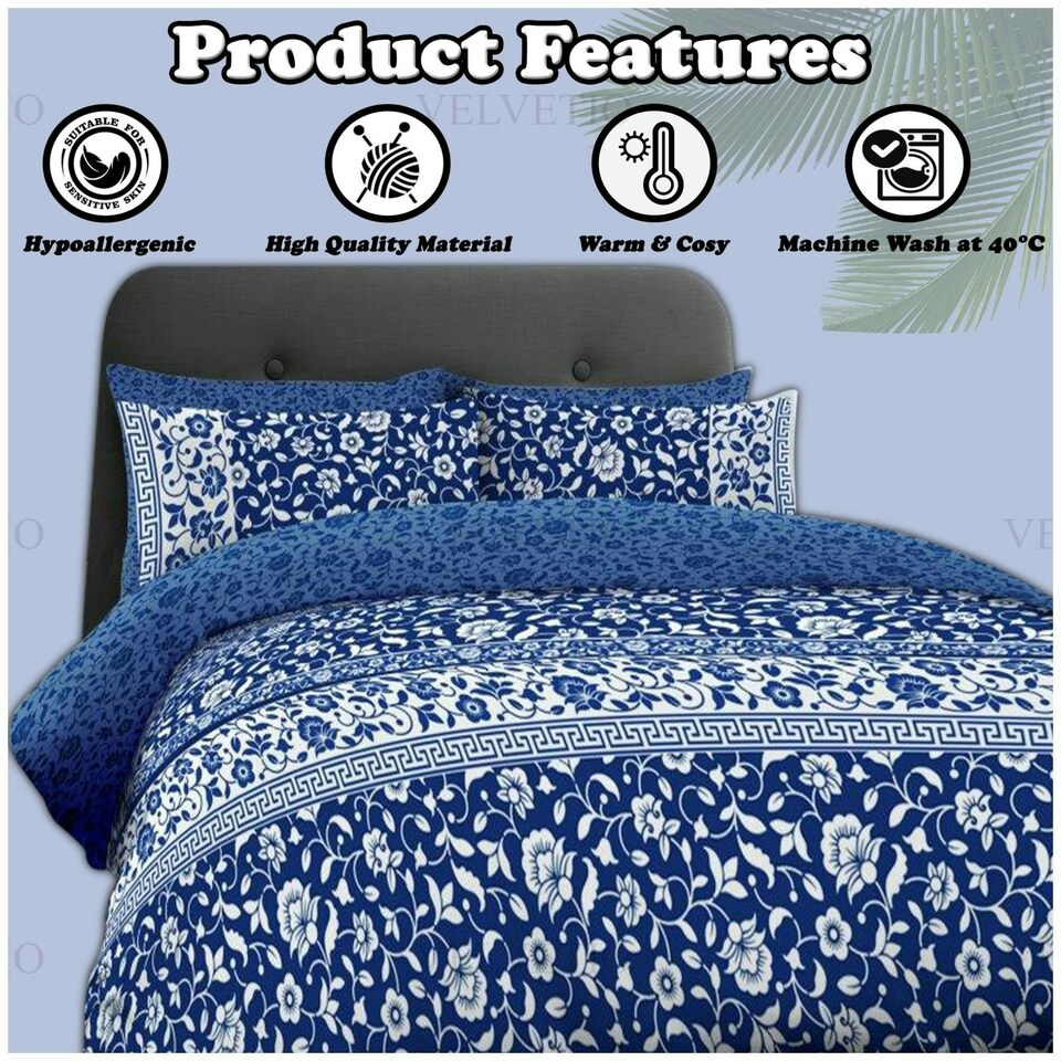image 1 of VELVETIO Haslam Complete Duvet Cover Set with Fitted Sheet Luxury Bedding Quilt