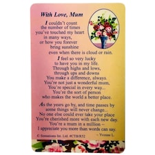 With Love,Mum ....Sentimental Keepsake Wallet / Purse Card