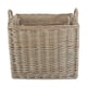 image 3 of Set of 2 Antique Wash Square Hessian Lined Log Basket | Brown | Brown | Not provided
