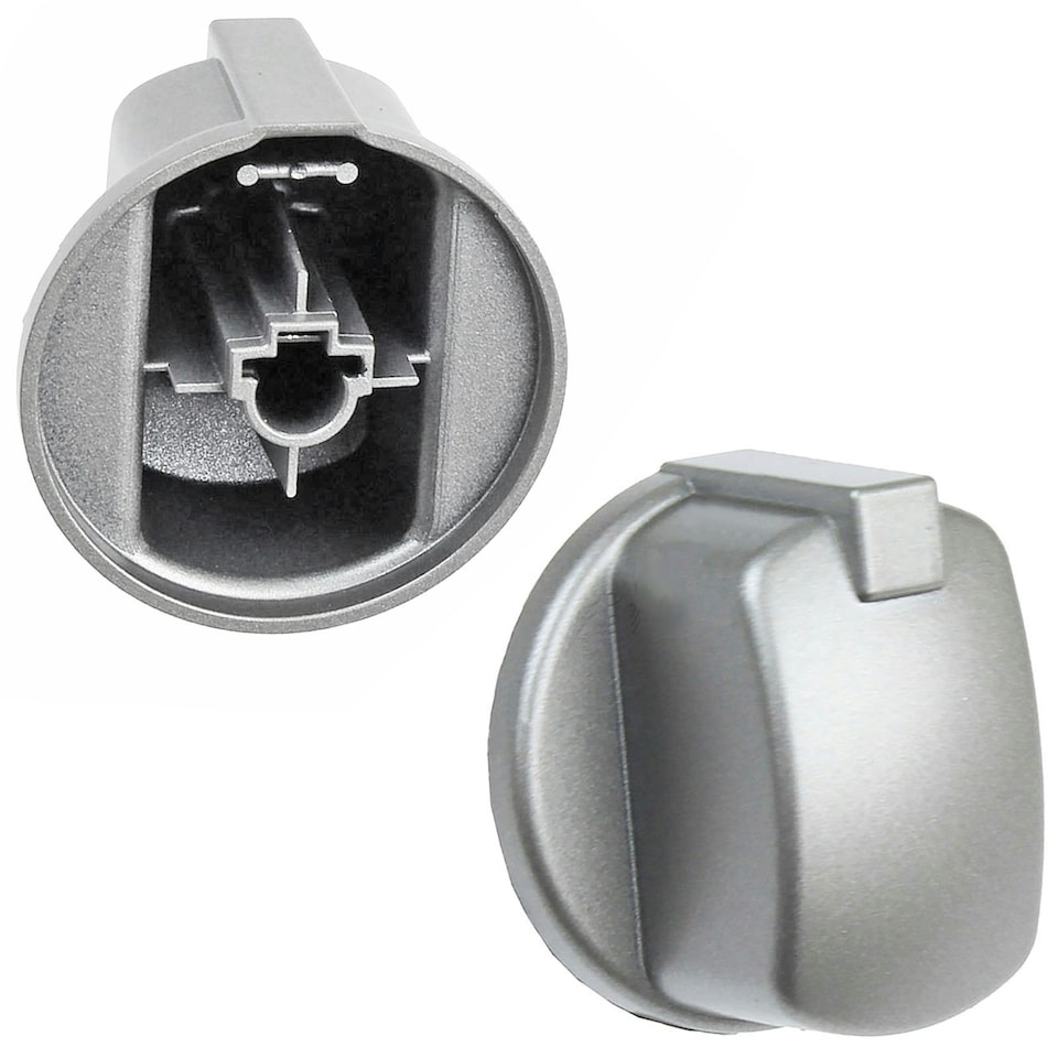 image 1 of SPARES2GO Control Knob Switch Button for Indesit Oven Cooker (Pack of 3, Silver / Inox)
