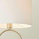 image 2 of ValueLights Antonia White Fabric Drum Lamp Shade Brushed Chrome Oval Table Lamp and LED Bulb Silver