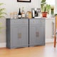 image 7 of COSTWAY Floor Storage Cabinet Buffet Sideboard with Drawer-Grey