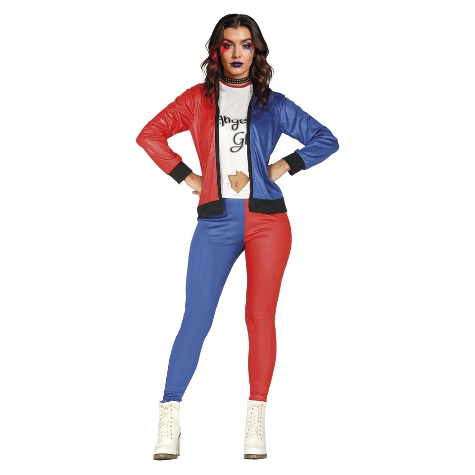 image 1 of Fiestas Guirca Womens/Ladies Danger Girl Costume Set | Blue | Blue/Red | M | 1