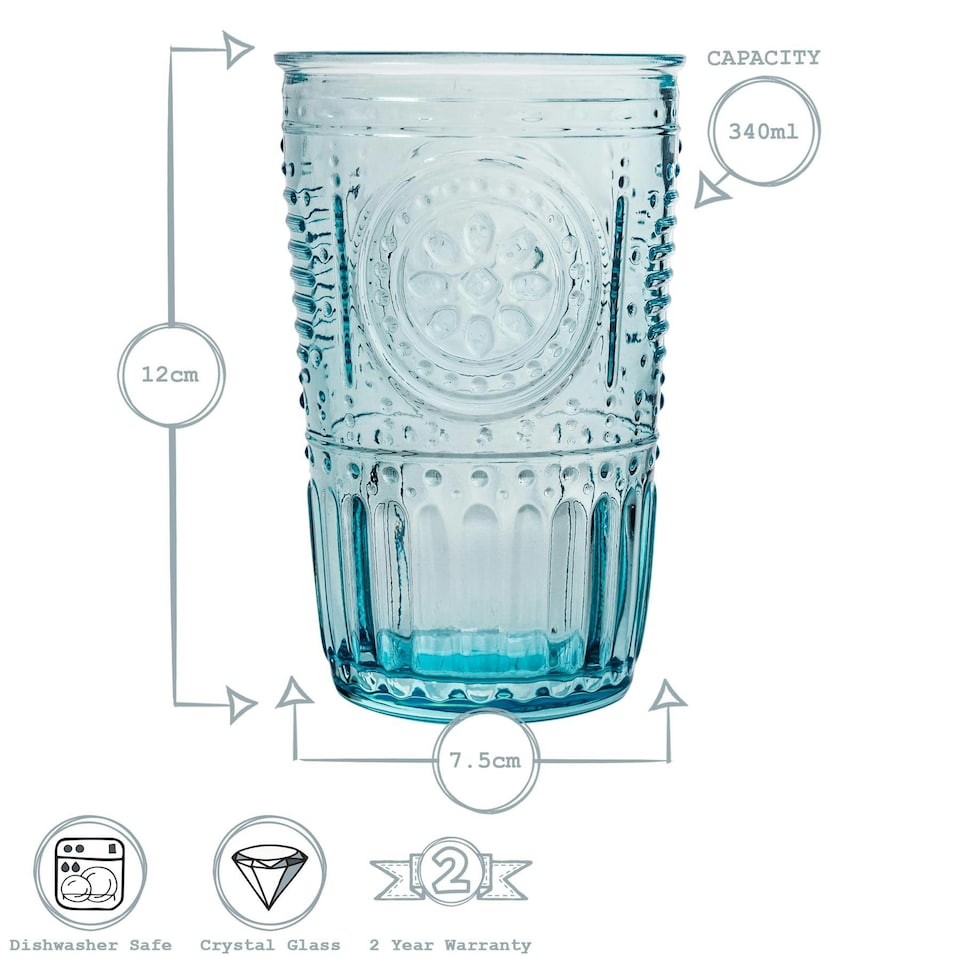 image 1 of Bormioli Rocco Romantic Highball Glasses - 340ml - Pack of 4 Green