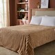 image 4 of MORPHY RICHARDS FLANNEL FLEECE & STRIPED FAUX FUR THROW 160CM X 130CM MOCCA