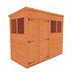 image 1 of 8 x 4 (2.38m x 1.15m) Wooden Tongue and Groove PENT Shed + Double Doors (12mm T&G Floor and Roof) (8ft x 4ft) (8x4)