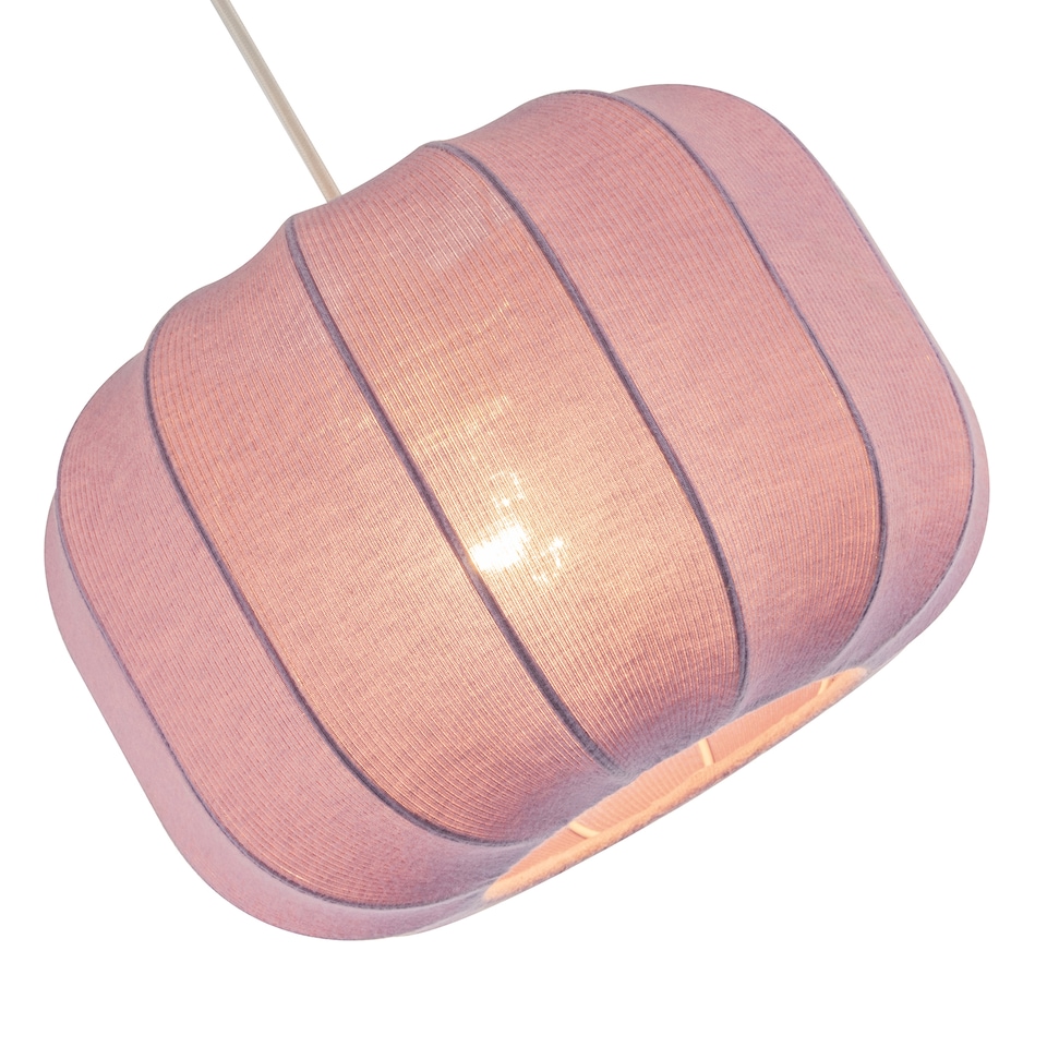 image 1 of Modern Pendant Lamp Shade with Soft Elasticated Fabric Lilac Covering | Purple