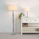 image 2 of ValueLights Victoria Grey Wood Floor Lamp Cream Shade