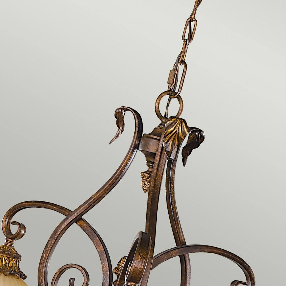 image 1 of Sonoma Valley Multi Arm Chandelier 3 Light Aged Tortoise Shell Finish, E27