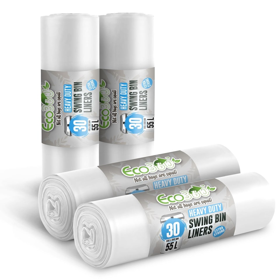 image 1 of Ecobag Heavy Duty Swing Bin Liners 55 Litre Extra Strong Leak Proof Tear Resistant