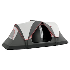 Outsunny 2 Room Camping Tent with Waterproof Rainfly & Screen Panels Yellow 