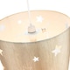 image 2 of Contemporary Beige Linen Childrens/Kids Pendant/Lamp Shade with Laser Cut Stars | Cream | Beige | 1