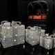image 3 of Set of 3 Battery Operated Silver Sparkly Christmas Gift Boxes with LEDs