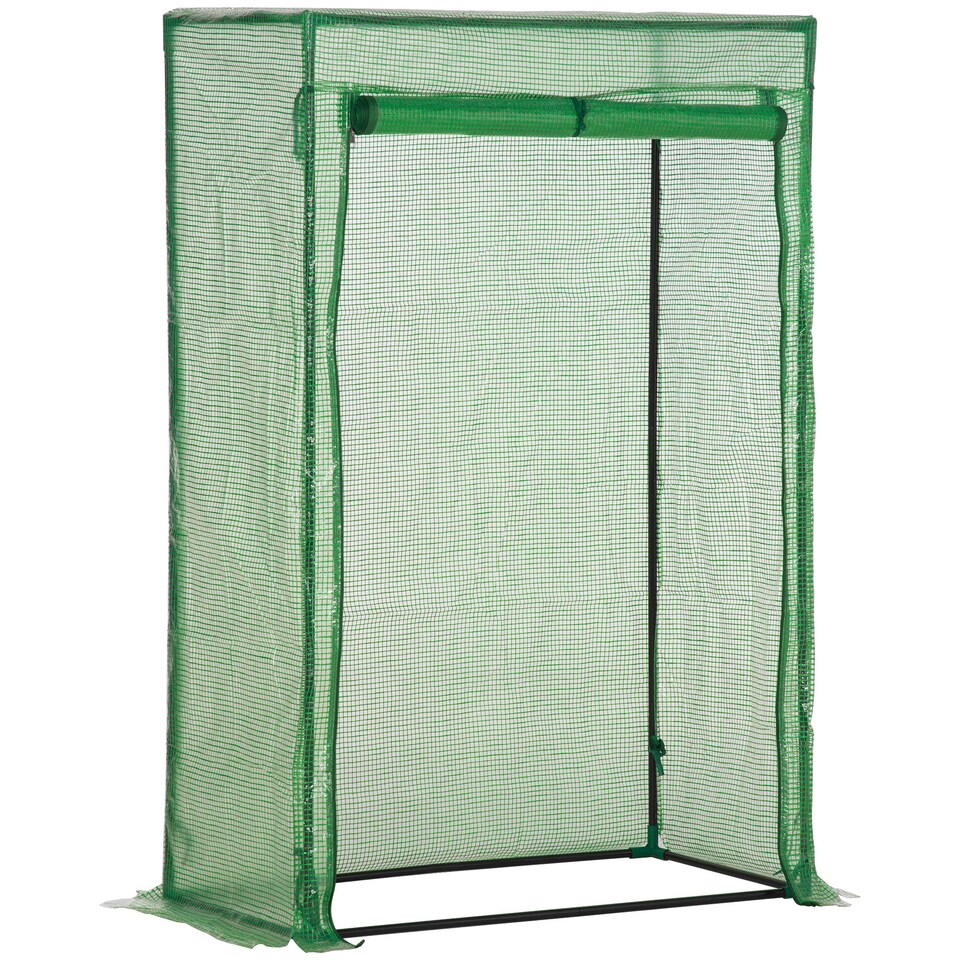 image 1 of Outsunny 100 x 50 x 150cm Greenhouse w/ Zipper Roll-up Door Outdoor Green | Green