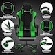 image 7 of Alivio Ergonomic Gaming Chair with Massage Lumbar Cushion & Retractable Footrest, PU Leather Video Game Chair (Green)