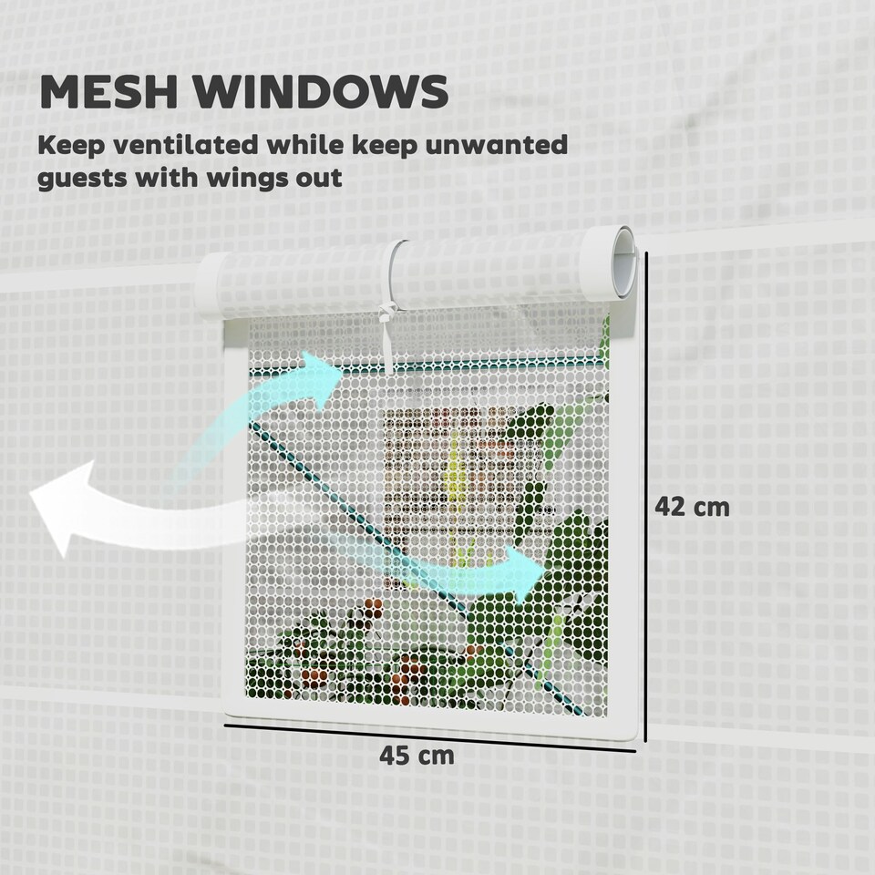 image 1 of Outsunny Polytunnel Greenhouse Outdoor Grow House Roll Up Door Windows 2x2.5m
