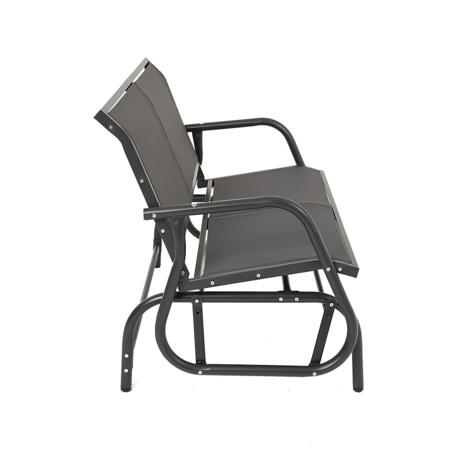 image 1 of Charles Bentley Steel 2 Seater Rocking Bench - Grey