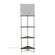 image 4 of ValueLights Taska Black Wooden 3 Tier Corner Floor Lamp with Grey Fabric Shade and Storage Shelves - Bulb Included | Black