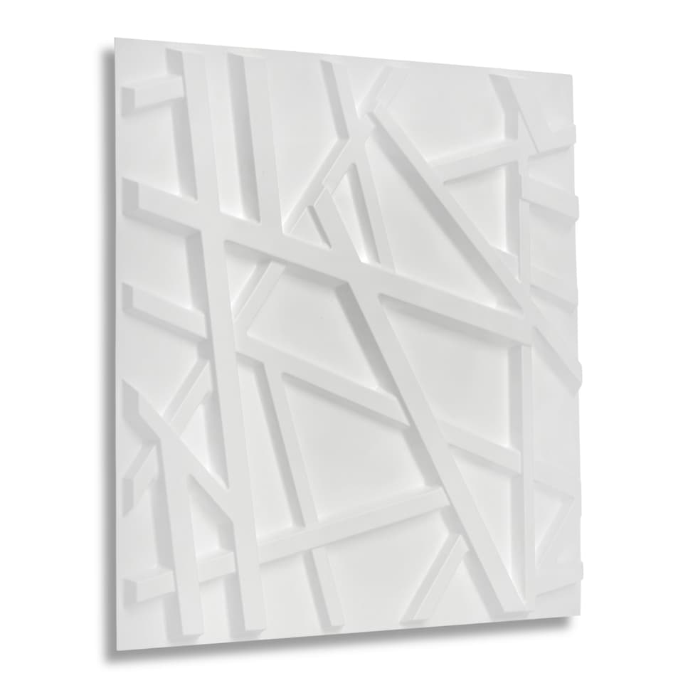 image 1 of NOVECRAFTO Geometric 3D Wall Panels – 6 Sheets Covering 1.5 sqm (16.15 sqft) – Decorative PVC Panels 50x50cm – Modern Geometric Line Design | Grey