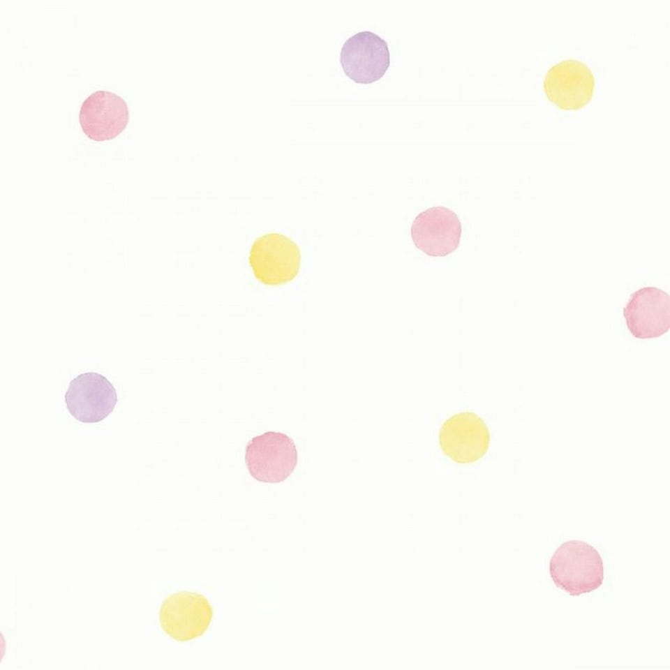 Holden Décor Over The Rainbow Polka Dot Wallpaper - Pink/Yellow - 10m x 53cm Pink