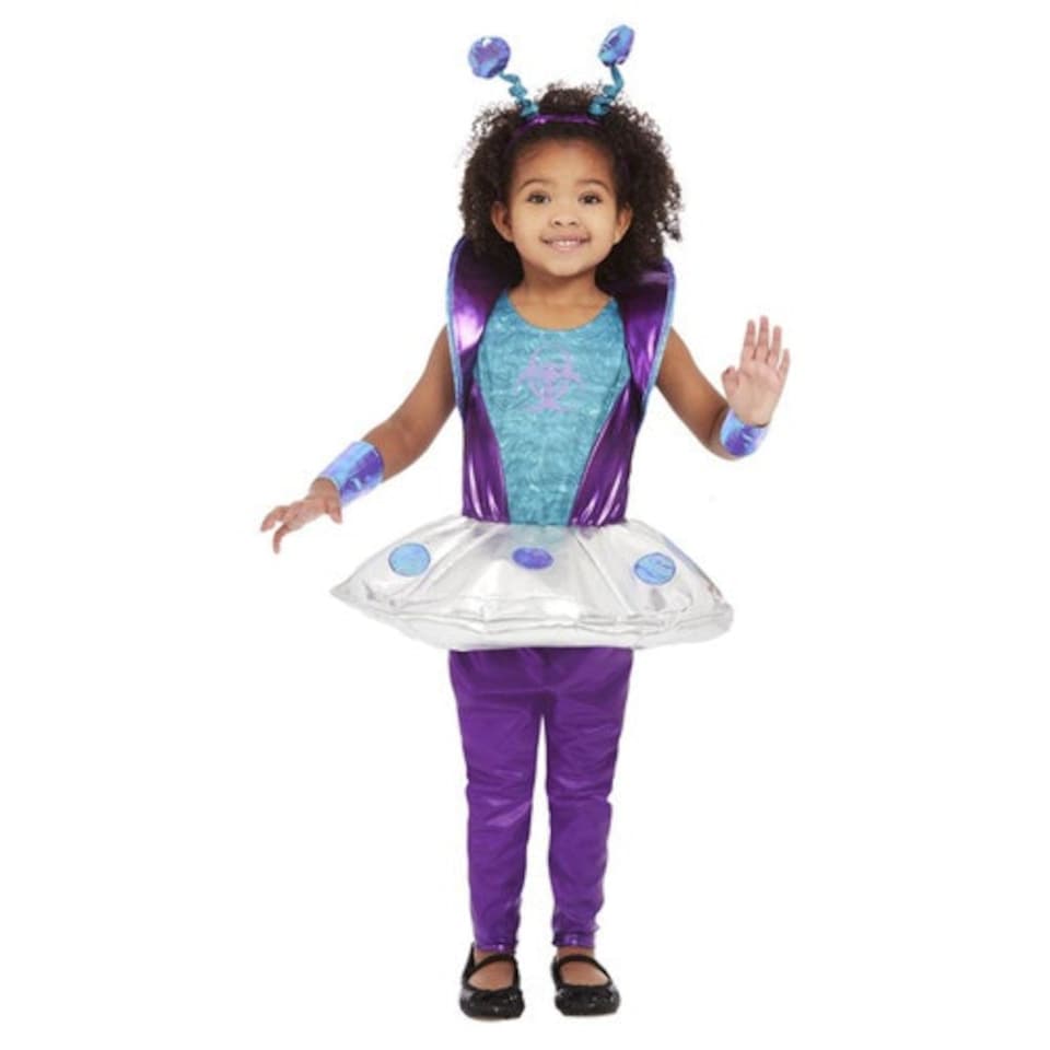 image 1 of Alien Purple Girls Fancy Dress Costume Toddler Age 3-4
