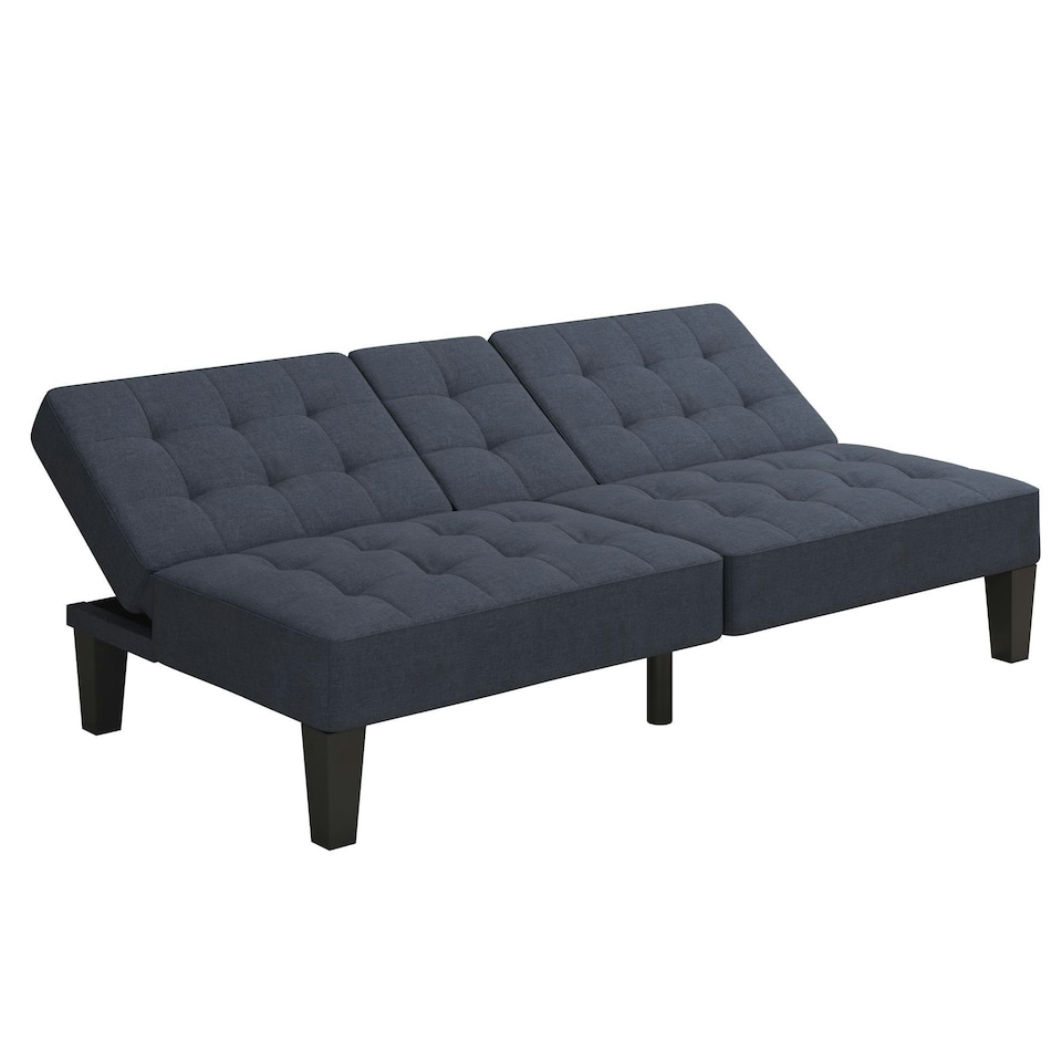 image 1 of Adalynn Convertible Sofa Bed Fabric Blue Blue | BLUE LINEN