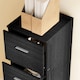 image 8 of HOMCOM File Cabinet with 4 Drawers for Home Office, Vertical Filing Cabinet with Lock, Adjustable Hanging Bar for A4 and Letter Size, Black Wood Effect