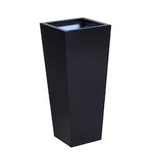 Primrose Black Flared Tapered Outdoor Planter Zinc Galvanised Pot 90cm x 40cm