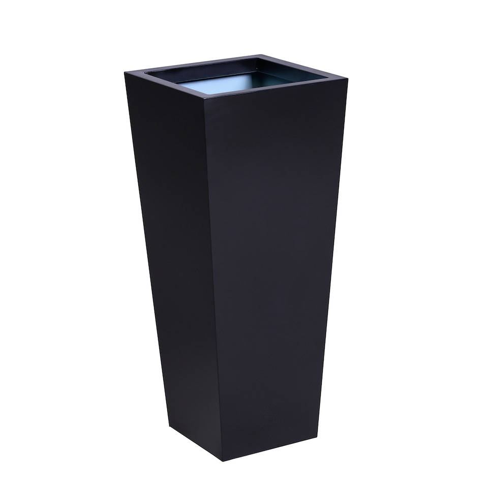 image 1 of Primrose Black Flared Tapered Outdoor Planter Zinc Galvanised Pot 90cm x 40cm