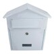 image 2 of Letter Post Mail Box Metal White Wall Door Gate Fence Garden House Lockable White