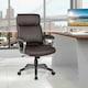 image 4 of COSTWAY Executive Office Chair Computer Desk Chair Brown Brown